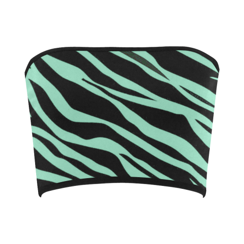 Mint Green Zebra Stripes Bandeau Top