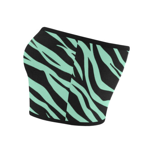 Mint Green Zebra Stripes Bandeau Top