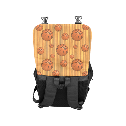 Basketballs with Wood Background Casual Shoulders Backpack (Model 1623)