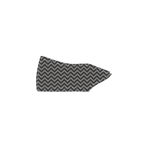 Chevron ZigZag black & white transparent Men's Slip-on Canvas Shoes (Model 019)