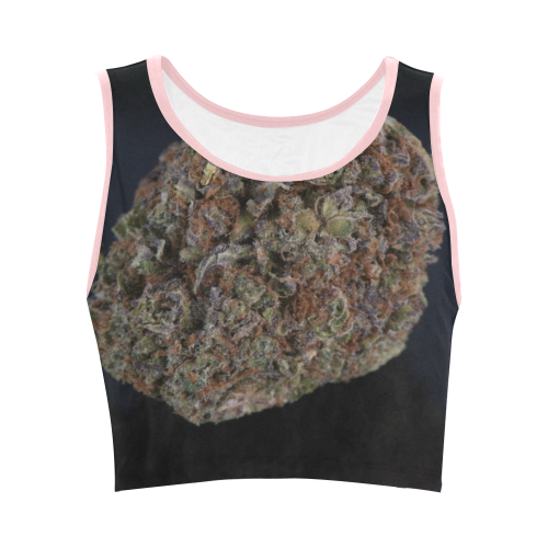 Medicinal Medical Marijuana on Black Women's Crop Top (Model T42)