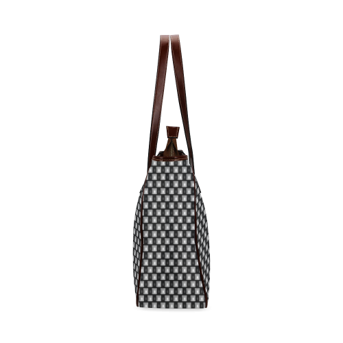 Interwoven Highlights - Black & Gray Classic Tote Bag (Model 1644)