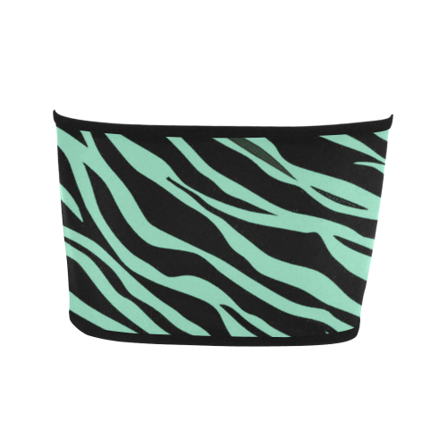 Mint Green Zebra Stripes Bandeau Top