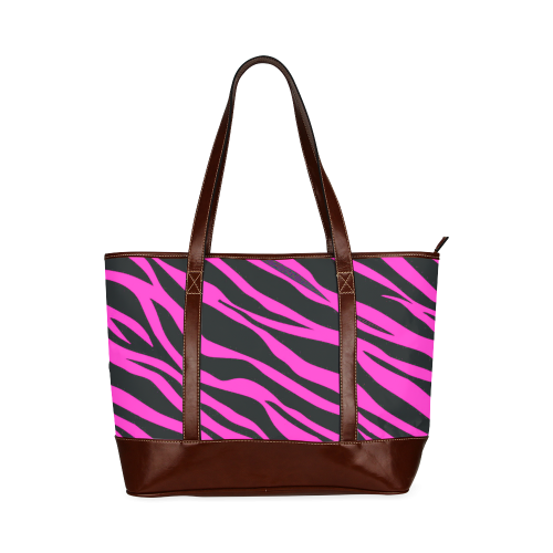 Hot Pink Zebra Stripes Tote Handbag (Model 1642)