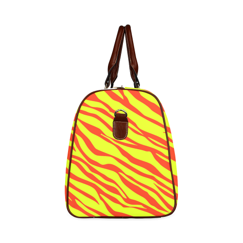 Cherry Red Sunshine Yellow Zebra Stripes Waterproof Travel Bag/Large (Model 1639)