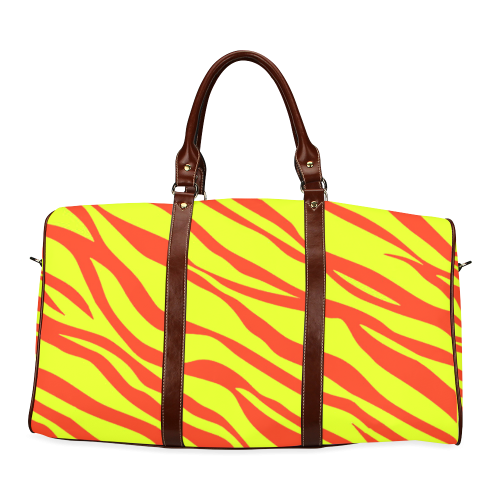 Cherry Red Sunshine Yellow Zebra Stripes Waterproof Travel Bag/Large (Model 1639)