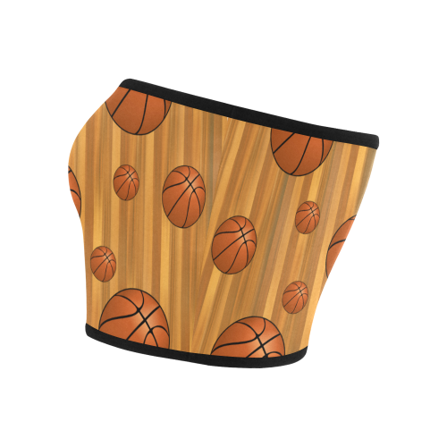 Basketballs with Wood Background Bandeau Top