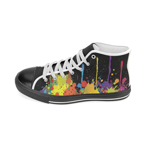 Crazy multicolored running SPLASHES Women's Classic High Top Canvas Shoes (Model 017)