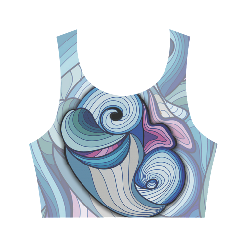 Astract dolphin fantasy Women's Crop Top (Model T42)