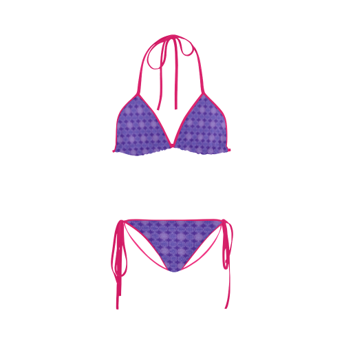FLOWER OF LIFE stamp pattern purple violet Custom Bikini Swimsuit