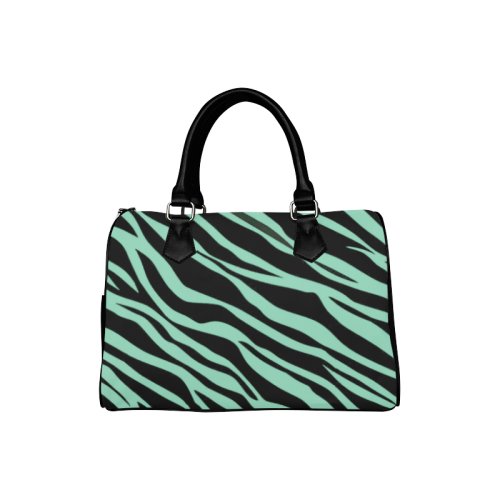 Mint Green Zebra Stripes Boston Handbag (Model 1621)