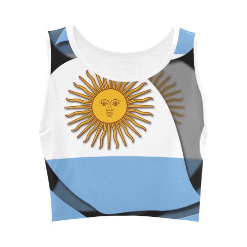 The Flag of Argentina Women's Crop Top (Model T42)