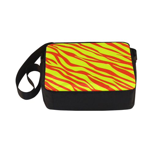 Cherry Red Sunshine Yellow Zebra Stripes Classic Cross-body Nylon Bags (Model 1632)