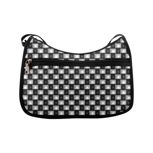 Interwoven Highlights - Black & Gray Crossbody Bags (Model 1616)