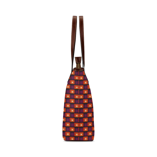 Interwoven Highlights - Red/Orange Shoulder Tote Bag (Model 1646)