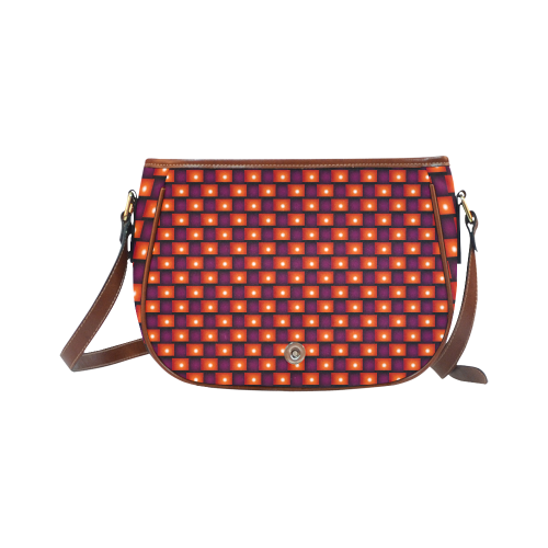 Interwoven Highlights - Red/Orange Saddle Bag/Small (Model 1649) Full Customization