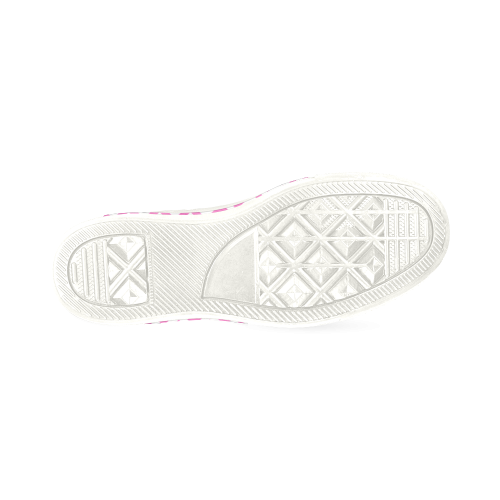 HIPSTER zigzag chevron pattern white Women's Classic Canvas Shoes (Model 018)