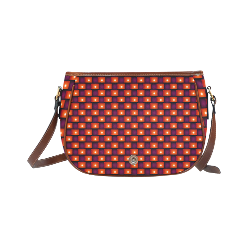 Interwoven Highlights - Red/Orange Saddle Bag/Large (Model 1649)