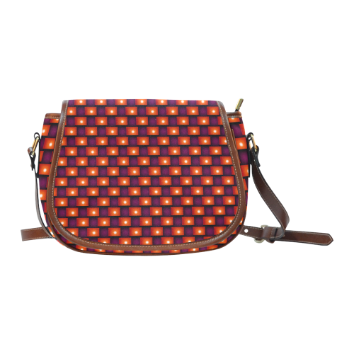 Interwoven Highlights - Red/Orange Saddle Bag/Small (Model 1649) Full Customization