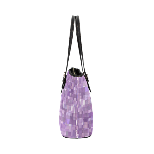 Purple Pearl Mosaic Leather Tote Bag/Large (Model 1651)