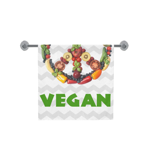 Peace Vegan Fruits Vegetables Symbol Bath Towel 30"x56"