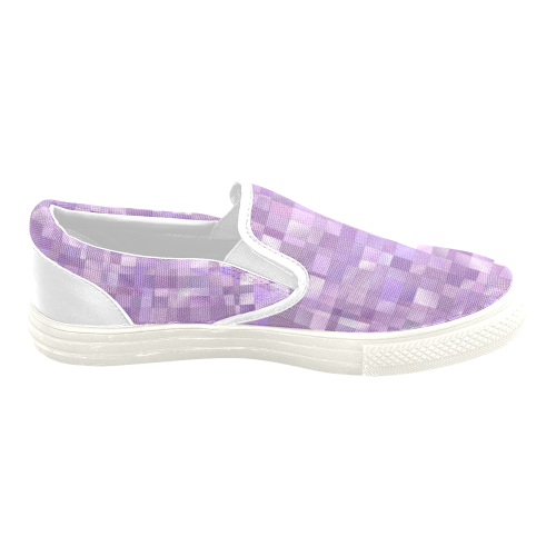 Purple Pearl Mosaic Men's Slip-on Canvas Shoes (Model 019)