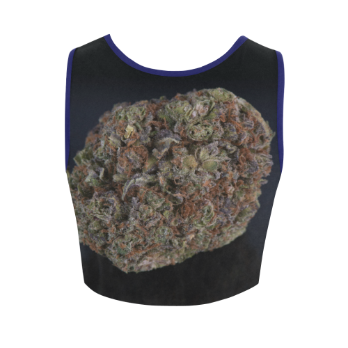 Medicinal Medical Marijuana on Black Women's Crop Top (Model T42)