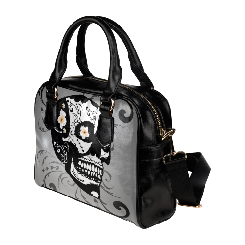 Wonderful sugar skull in black and white Shoulder Handbag (Model 1634)