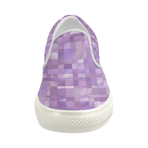 Purple Pearl, Mosaic Women's Slip-on Canvas Shoes (Model 019)