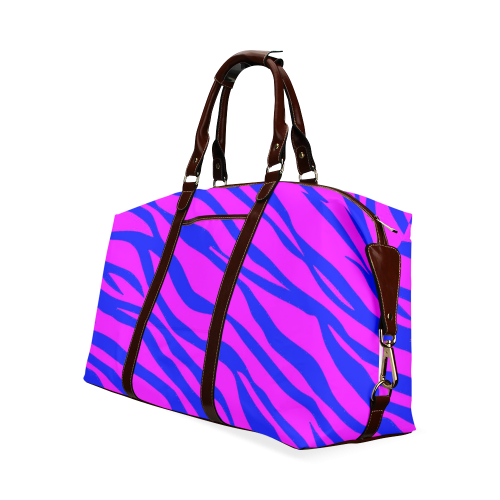 Hot Pink Blue Zebra Stripes Classic Travel Bag (Model 1643)