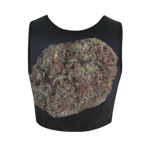 Medicinal Medical Marijuana on Black Women's Crop Top (Model T42)