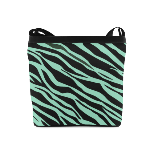 Mint Green Zebra Stripes Crossbody Bags (Model 1613)