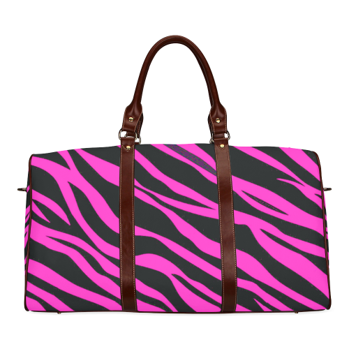 Hot Pink Zebra Stripes Waterproof Travel Bag/Large (Model 1639)