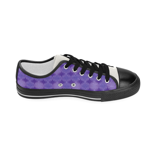 FLOWER OF LIFE stamp pattern purple violet Women's Classic Canvas Shoes (Model 018)