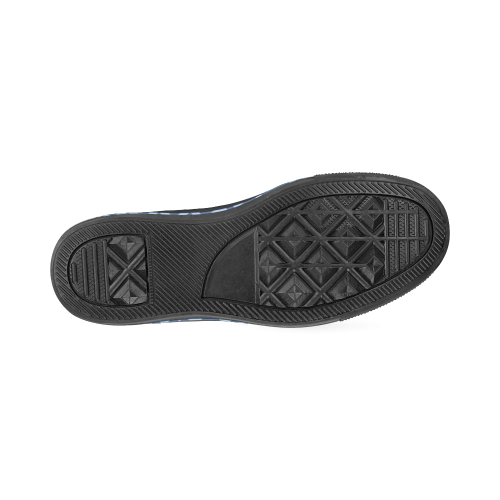 Chevron ZigZag black & white transparent Women's Classic Canvas Shoes (Model 018)