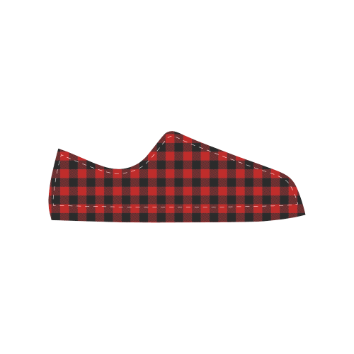 LUMBERJACK Squares Fabric - red black Women's Classic Canvas Shoes (Model 018)