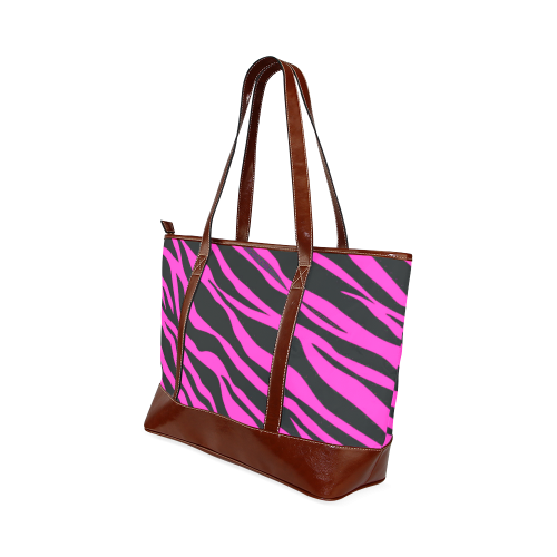 Hot Pink Zebra Stripes Tote Handbag (Model 1642)