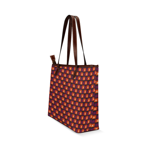 Interwoven Highlights - Red/Orange Shoulder Tote Bag (Model 1646)