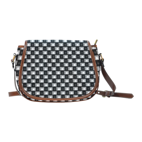 Interwoven Highlights - Black & Gray Saddle Bag/Large (Model 1649)