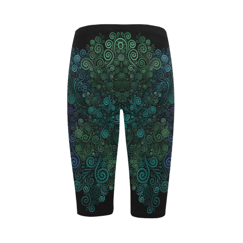 Turquoise 3D Hestia Cropped Leggings (Model L03)