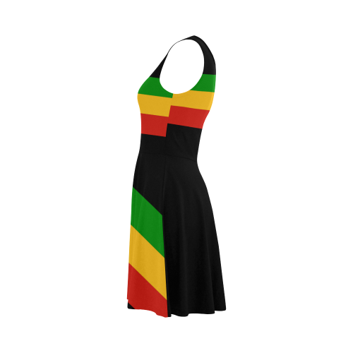 Rastafari Flag Colored Stripes Atalanta Sundress (Model D04)