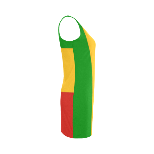 Rastafari Flag Colored Stripes Medea Vest Dress (Model D06)