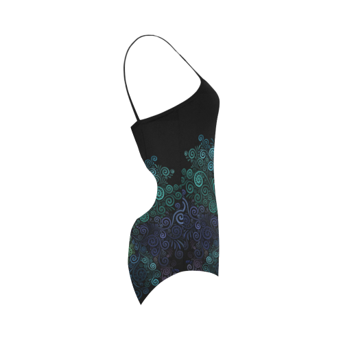 Turquoise 3D Rose Strap Swimsuit ( Model S05)