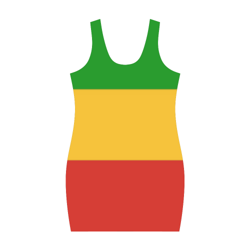 Rastafari Flag Colored Stripes Medea Vest Dress (Model D06)