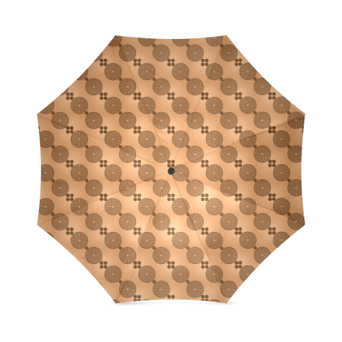 Brown Chocolate Wheels Pattern Foldable Umbrella (Model U01)