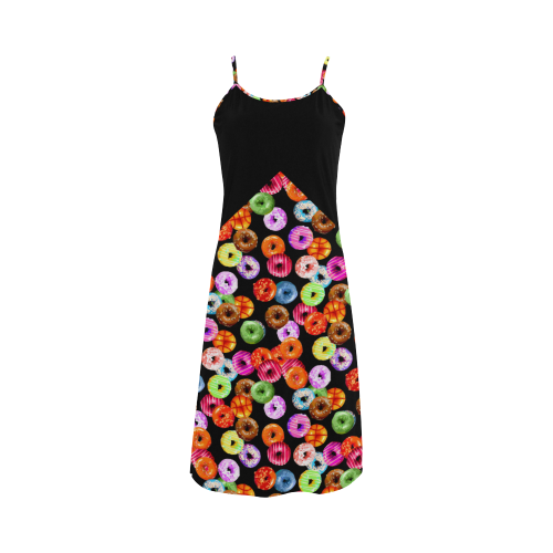 Colorful Yummy DONUTS pattern Alcestis Slip Dress (Model D05)