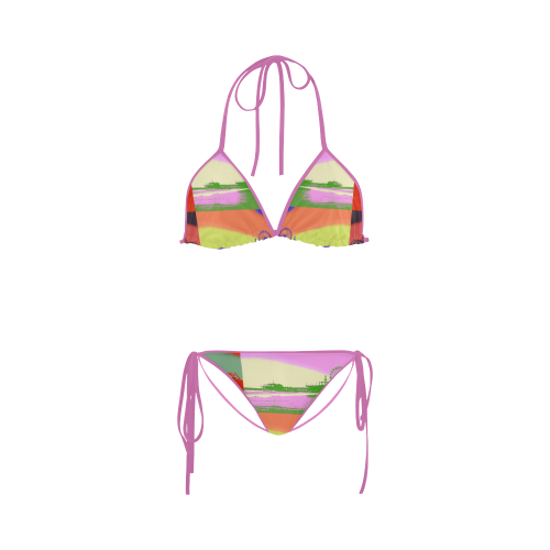 Santa Monica Pier Pop Art (pink) Custom Bikini Swimsuit