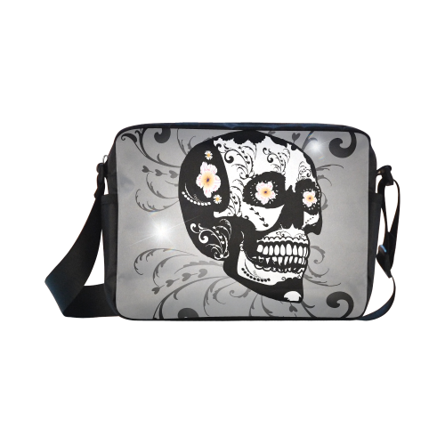 Wonderful sugar skull in black and white Classic Cross-body Nylon Bags (Model 1632)