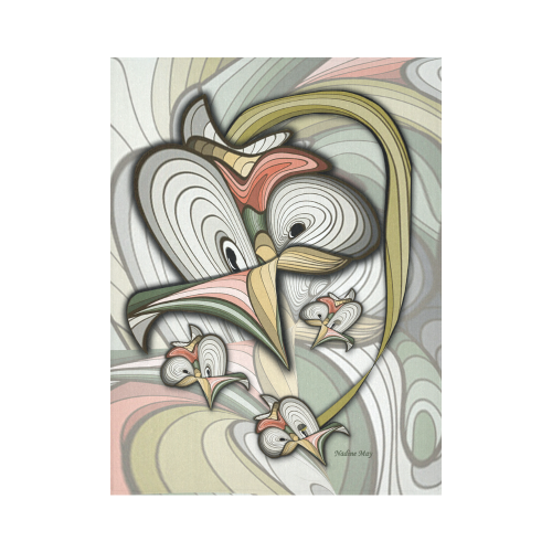 Abstract flowers Cotton Linen Wall Tapestry 60"x 80"