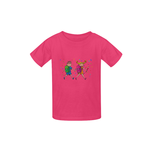 Kids Walking to School Kid's  Classic T-shirt (Model T22)